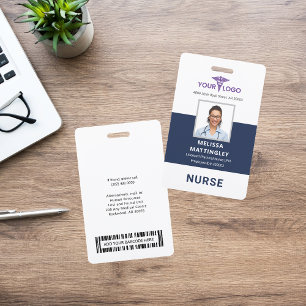 Badge Soins personnalisés Logo et photo des employés de 
