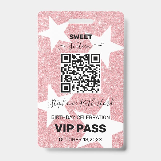 Badge Soirée VIP PASS personnalisée (Avant)