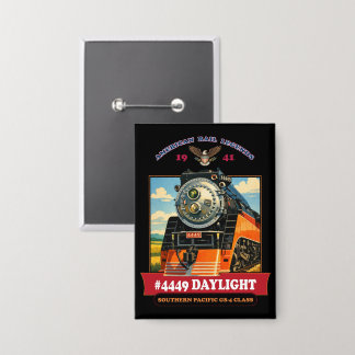 Badge SP GS-4 Daylight Steam Locomotive Vintage Poster