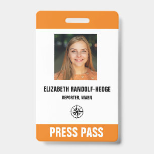 Badge SPECIAL EVENT REPORTER PRESSE PASS - Photo I.D.