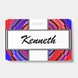 Badge Spiral Compteur Rouge & Bleu par Kenneth Yoncich