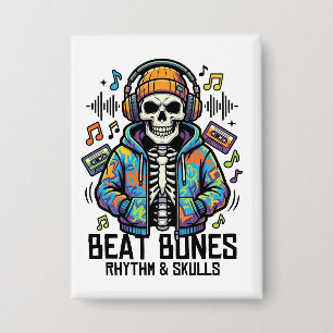 Badge Squelette de rythme Beat Bones & crânes Musique co