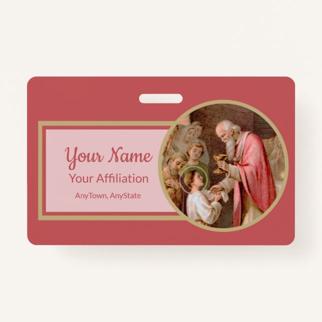 Badge St. Tarcisius recevant l'Eucharistie (BL 02) (Devant)