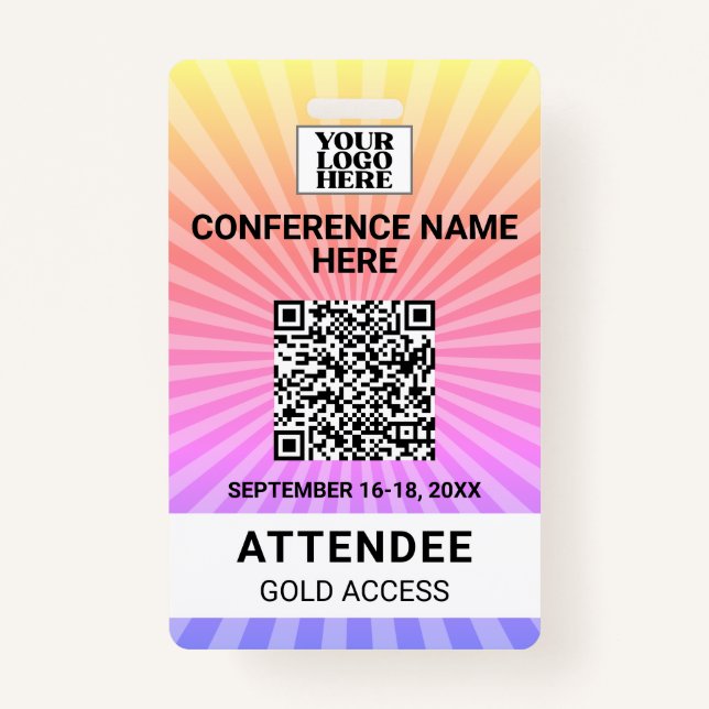 Badge Starburst Sunshine Conference Insigne d'événement (Devant)