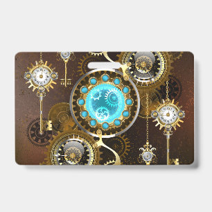 Badge Steampunk Rusty Background