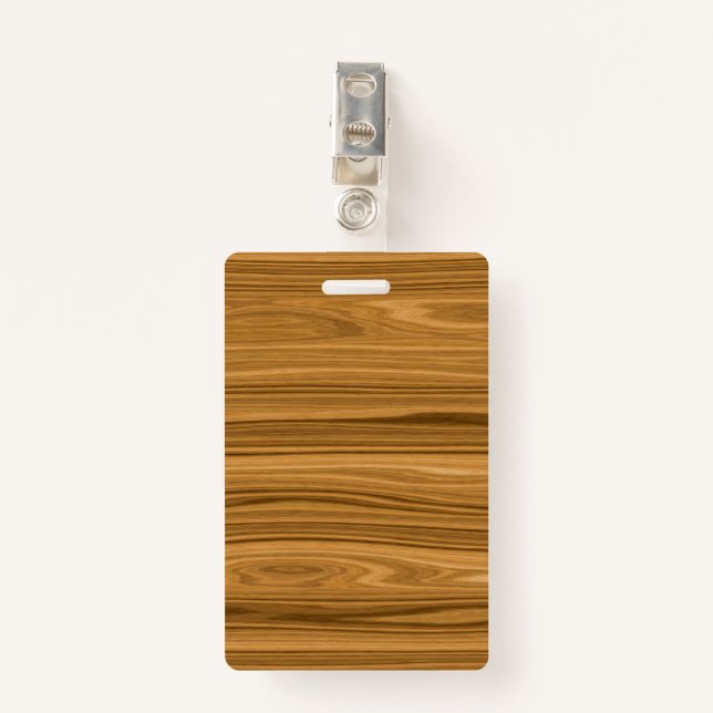 Badge Style en bois élégant de grain (Devant avec clip)
