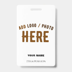 BADGE STYLÉ MODERNE PERSONNALISABLE BLANC MARQUE VERIFIE