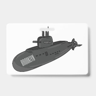 Badge Submarine cartoon illustration