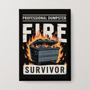 Badge Survivant professionnel de l'incendie de la poubel