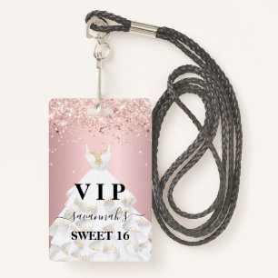 Badge Sweet 16 rose rose pâle rose parties scintillant n