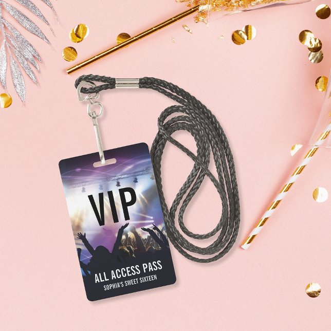 Badge Sweet sixteen d'accès VIP All Access personnalisé (Créateur téléchargé)