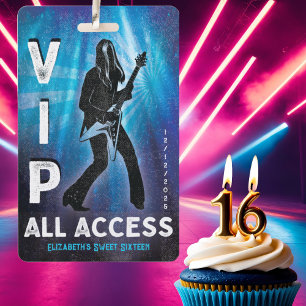 Badge Sweet sixteen d'accès VIP All Access personnalisé