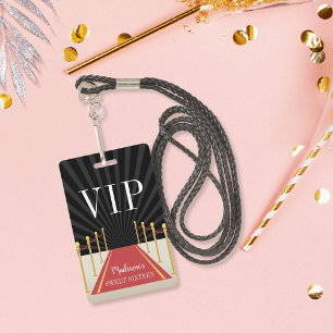 Badge Sweet sixteen VIP Pass tapis rouge personnalisé