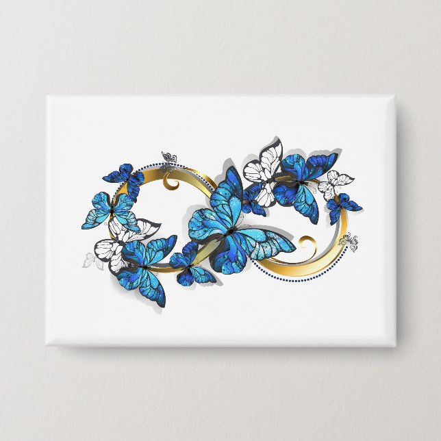 Badge Symbol Infinity of Blue Morpho Butterflies (Recto)