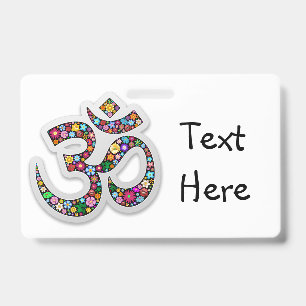 Badge Symbole de yoga floral Namaste
