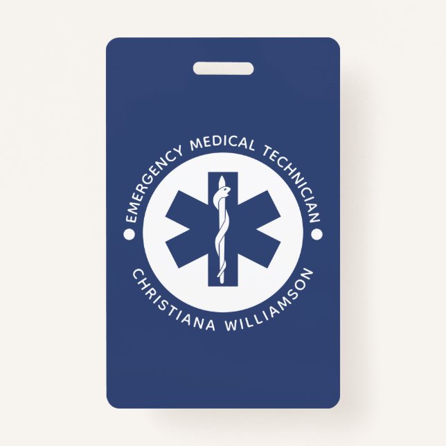Badge Symbole EMT personnalisé Technicien Médicale d'urg (Devant)