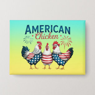 Badge T-shirt 4 juillet poulet américain patriotique-629
