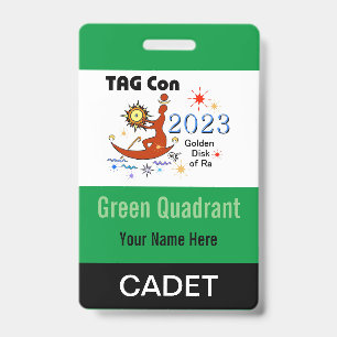 Badge TAG Con 2023 - Quadrant Vert - Insigne de Cadet