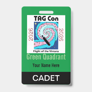 Badge TAG Con 2026 - Quadrant Vert - Insigne de Cadet