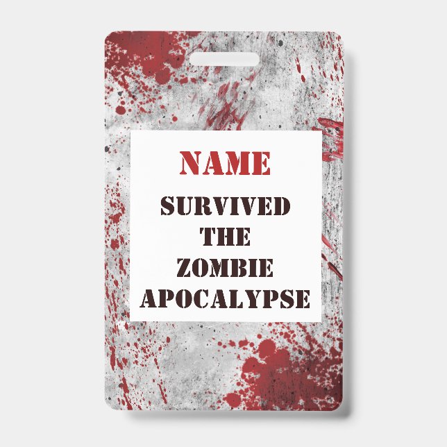Badge Tanière de sang Zombie Apocalypse personnalisée (Front)