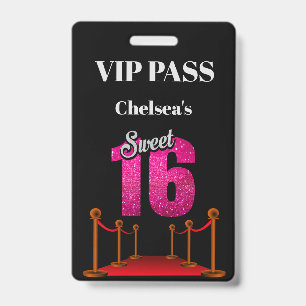 Badge Tapis Rouge Hollywoodien Élégant Thème Douze Ans V