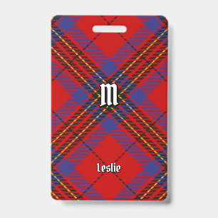 Badge Tartan rouge Clan Leslie