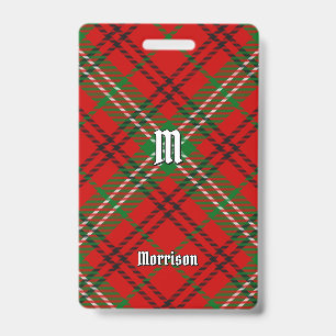 Badge tartan rouge Clan Morrison
