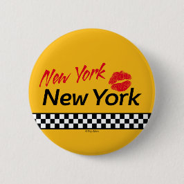 Badge Taxi NY & Red Kiss Button