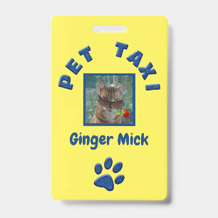 Badge taxi pour animaux en denim