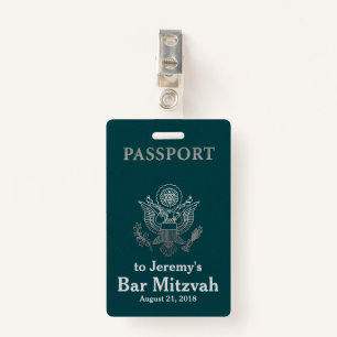 Badge Teal et insigne argenté de partie de Mitzvah de