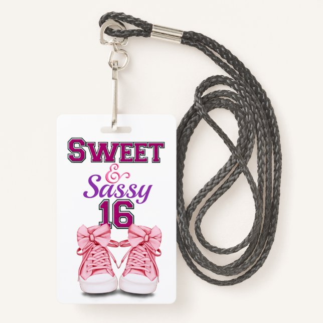 Badge Team Sweet 16 - Voir Retour (Devant avec lanière)