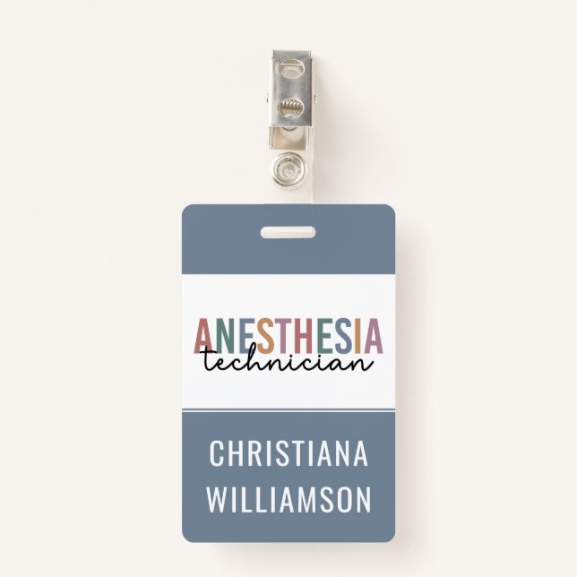 Badge Technicien d'anesthésie personnalisée Technique d' (Devant avec clip)