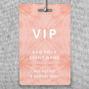 Badge Teint Coral Pink Event Festival Concert VIP