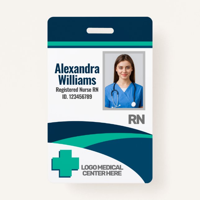 Badge Template Employee Photo Nurse ID (Devant)