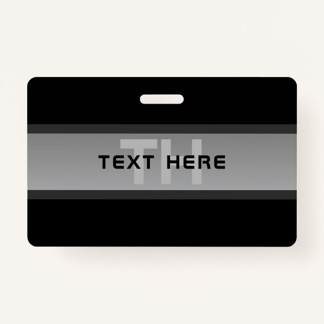 Badge Texte en calques personnalisable moderne | Noir et (Devant)