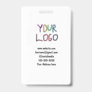 Badge texte simple minimal ajoutez votre logo/dessin ici