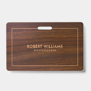 Badge Texture de bois brun foncé