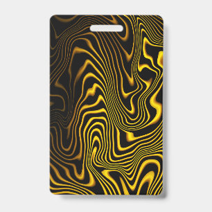 Badge Texture de tourbillons noir jaune or