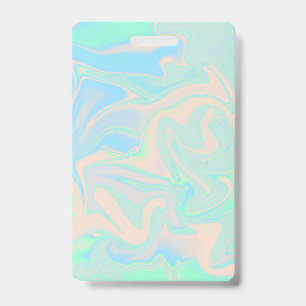 Badge Texture iridescente olographe de faux liquide