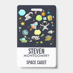 Badge Thème Cool de l'Espace - Astronautes et Navires Fu