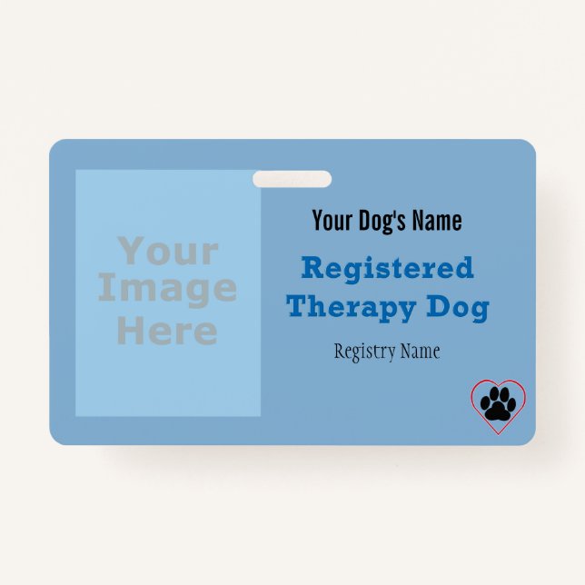 Badge Thérapie ID chien avec logo (Devant)