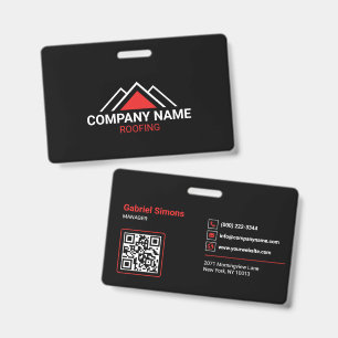 Badge Toiture du bâtiment Red Triangle moderne Code QR