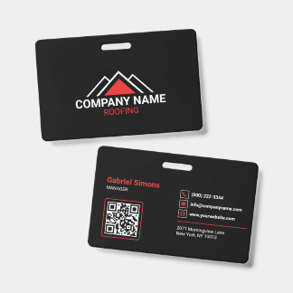Badge Toiture du bâtiment Red Triangle moderne Code QR