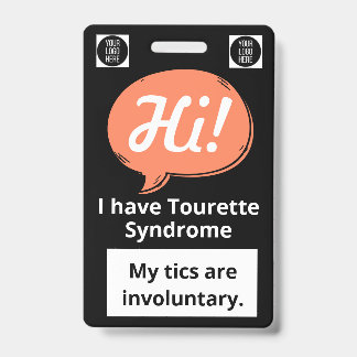 Badge Tourette Syndrome Speech Bubble Volunteer Lanyard 