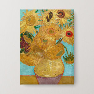 Badge Tournesols, peinture de nature morte post-impressi
