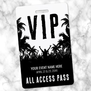 Badge TOUS LES ACCÈS Black White Event VIP