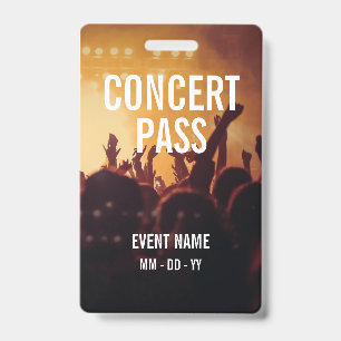Badge Tous Nom d'accès Photo Concert personnalisé