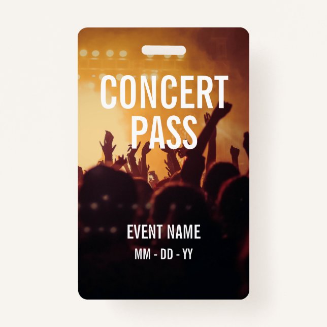 Badge Tous Nom d'accès Photo Concert personnalisé (Devant)