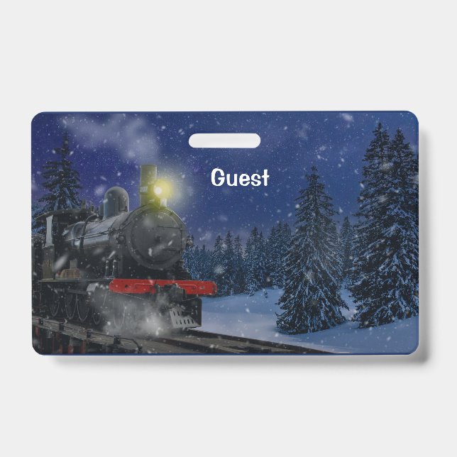 Badge Train de Noël dans la neige (Avant)