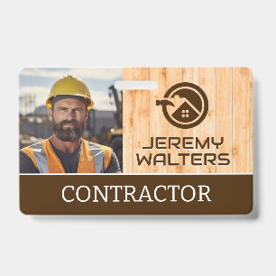 Badge Travailleur sur un chantier de construction Bois